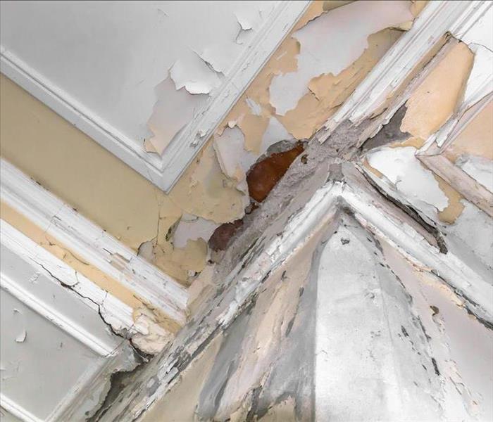 a ceiling that was ruined by water damage