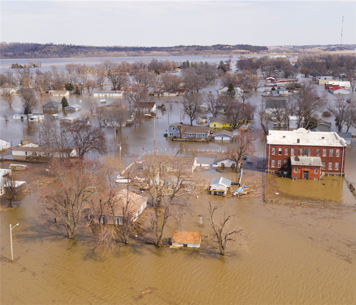 flooded residential area
