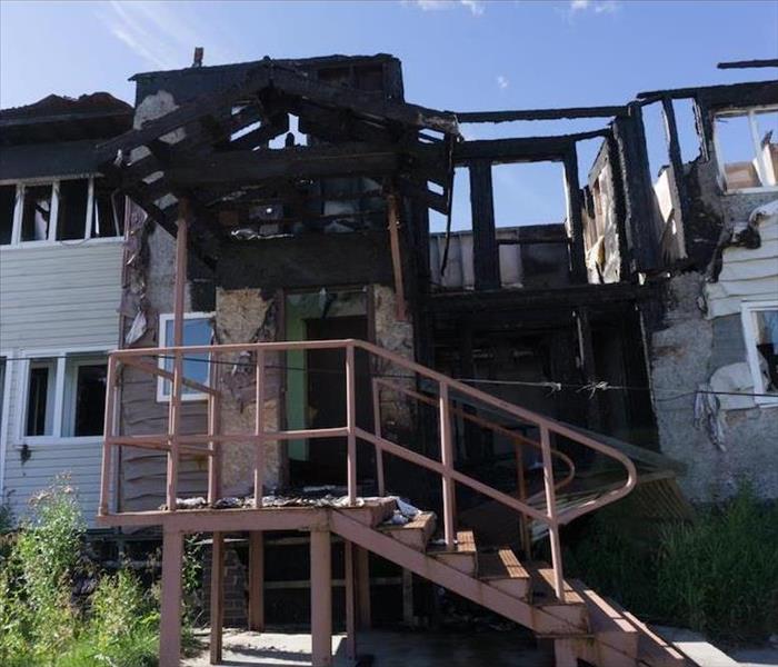 Fire Damaged Home With Stairs