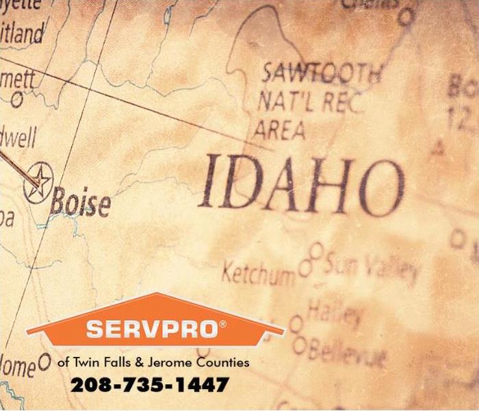 A map of Idaho is shown. 